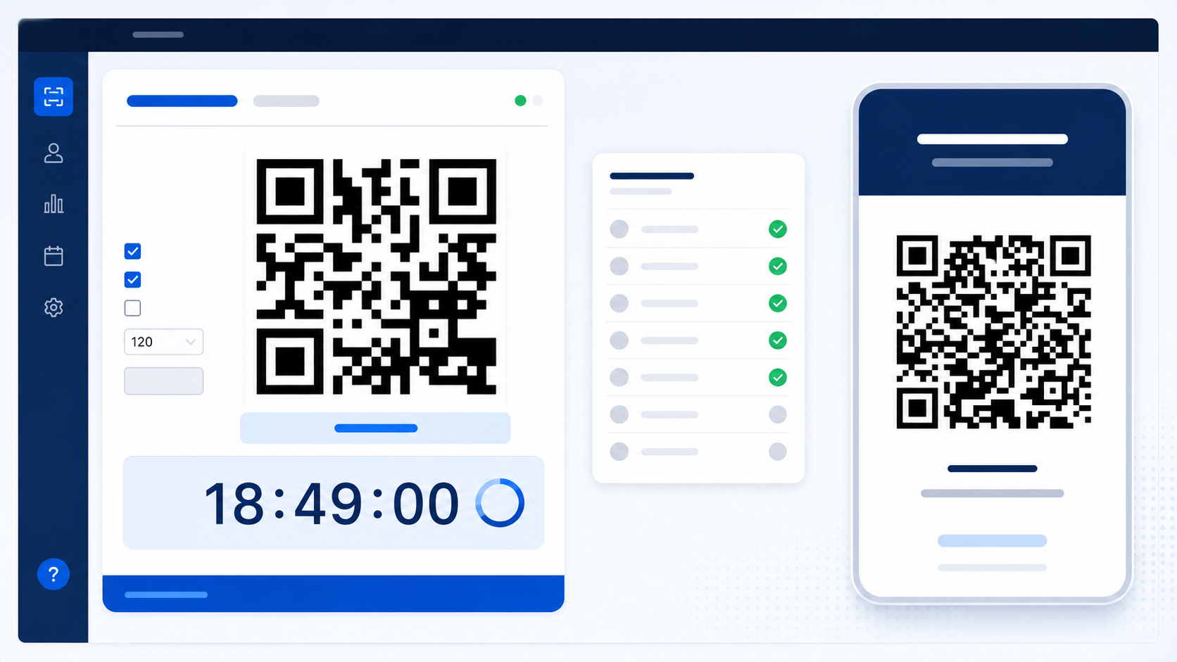 QR 코드 출석과 직접 입력 방식의 출결 관리 화면